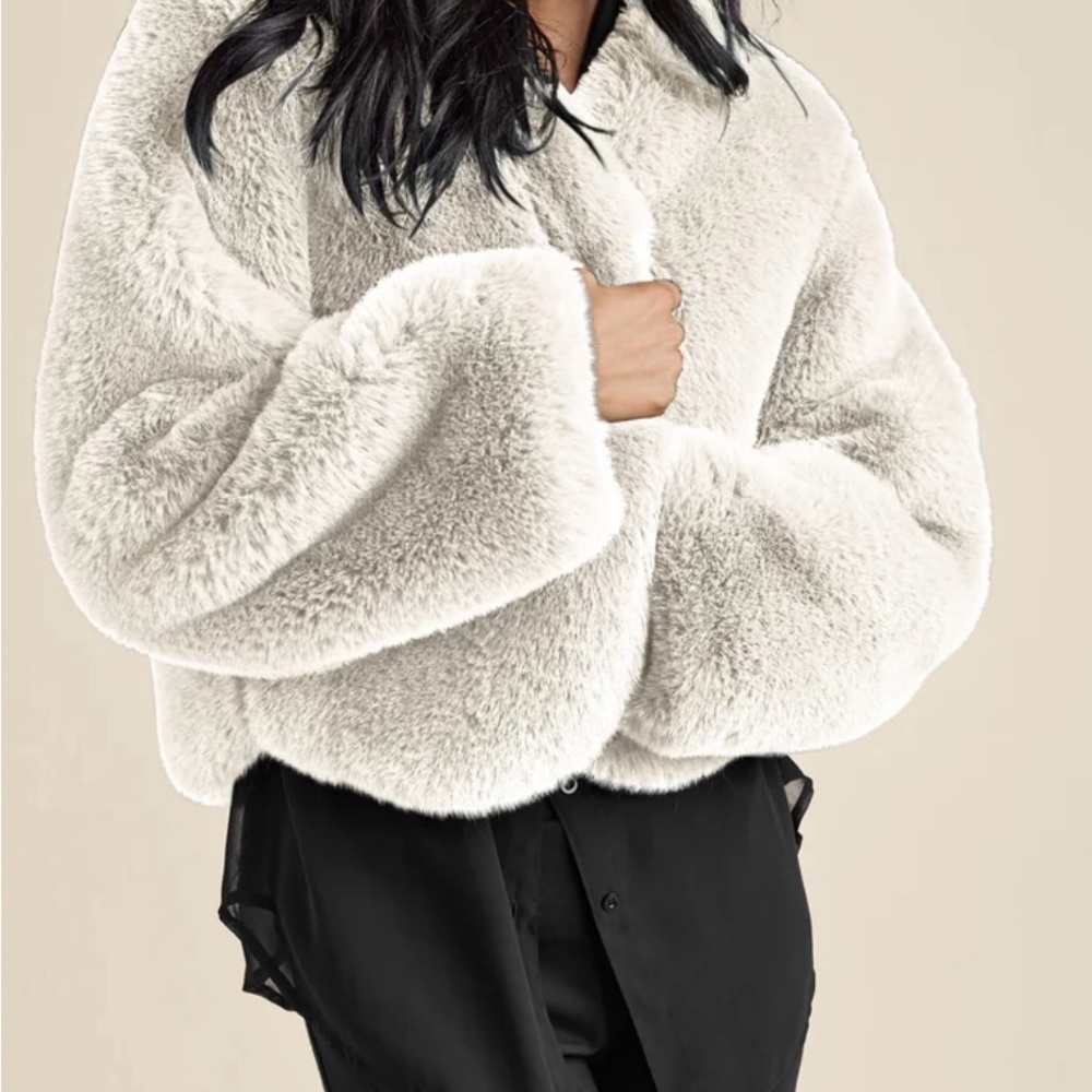 Cropped Faux Fur Coat